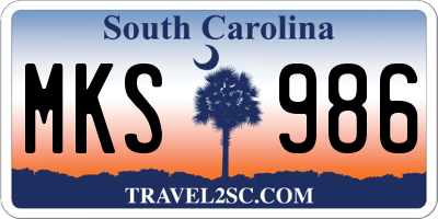 SC license plate MKS986