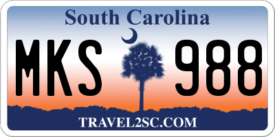 SC license plate MKS988