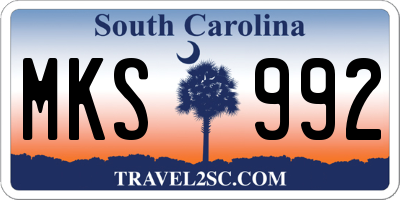 SC license plate MKS992
