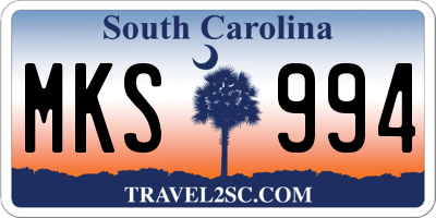 SC license plate MKS994