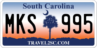 SC license plate MKS995