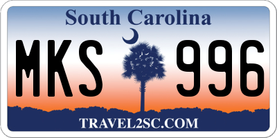 SC license plate MKS996