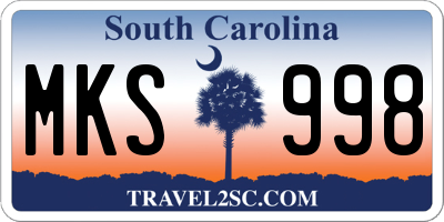SC license plate MKS998