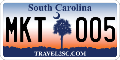 SC license plate MKT005