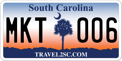 SC license plate MKT006