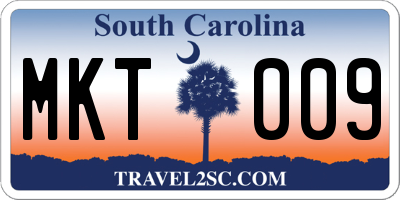 SC license plate MKT009