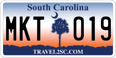 SC license plate MKT019