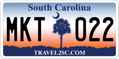 SC license plate MKT022