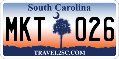 SC license plate MKT026