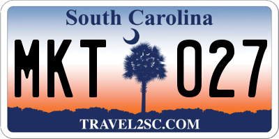 SC license plate MKT027
