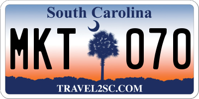 SC license plate MKT070