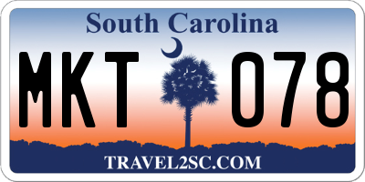 SC license plate MKT078