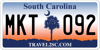 SC license plate MKT092