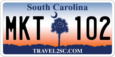 SC license plate MKT102