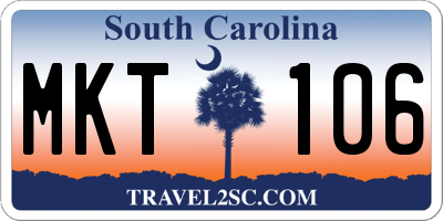 SC license plate MKT106