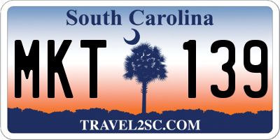SC license plate MKT139