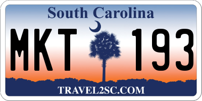 SC license plate MKT193