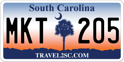 SC license plate MKT205
