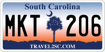 SC license plate MKT206