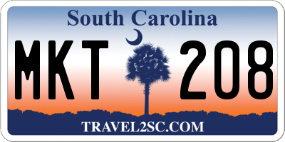 SC license plate MKT208