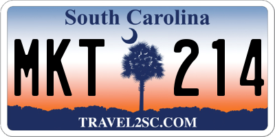 SC license plate MKT214
