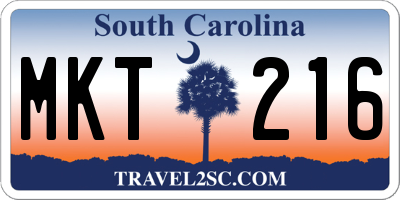 SC license plate MKT216