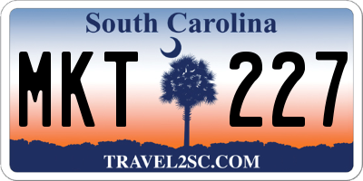 SC license plate MKT227