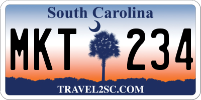 SC license plate MKT234