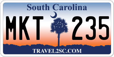 SC license plate MKT235