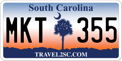 SC license plate MKT355