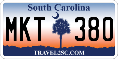 SC license plate MKT380