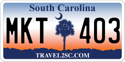 SC license plate MKT403