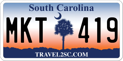 SC license plate MKT419