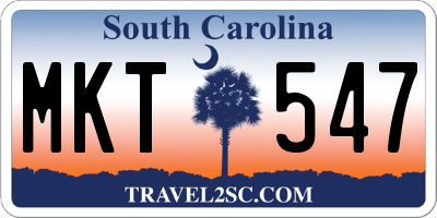 SC license plate MKT547