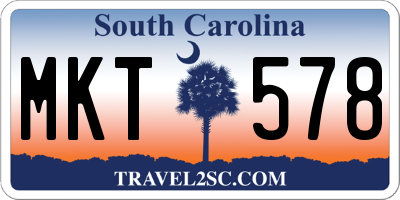 SC license plate MKT578