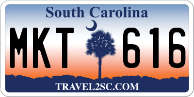 SC license plate MKT616