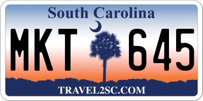 SC license plate MKT645