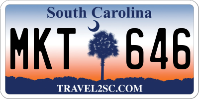 SC license plate MKT646