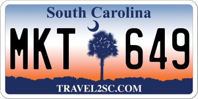 SC license plate MKT649