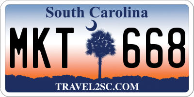 SC license plate MKT668