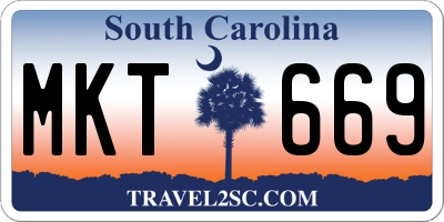 SC license plate MKT669
