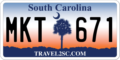 SC license plate MKT671