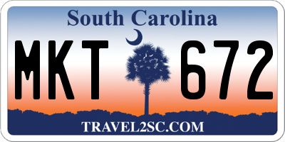 SC license plate MKT672