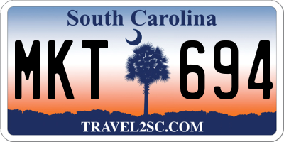 SC license plate MKT694