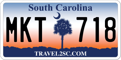 SC license plate MKT718