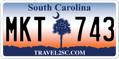 SC license plate MKT743