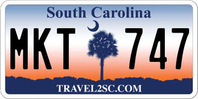 SC license plate MKT747