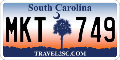 SC license plate MKT749