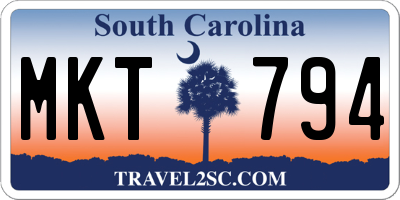 SC license plate MKT794