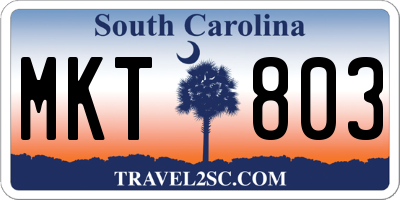 SC license plate MKT803
